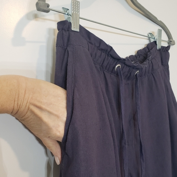 Social Standard By Sanctuary Linen Blend Jogger Pants Size Small Blue - Picture 5 of 13